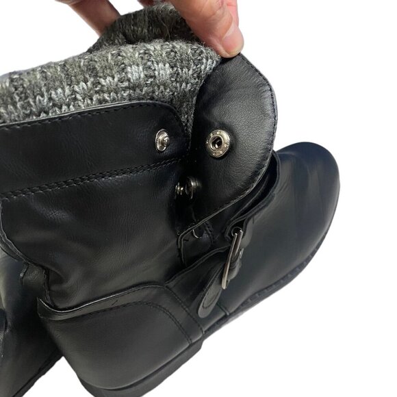 RUE21 ETC Women Ankle Boots Size 8/9 Black Snaps Buckle Low Heel Casual Goth - Picture 6 of 8